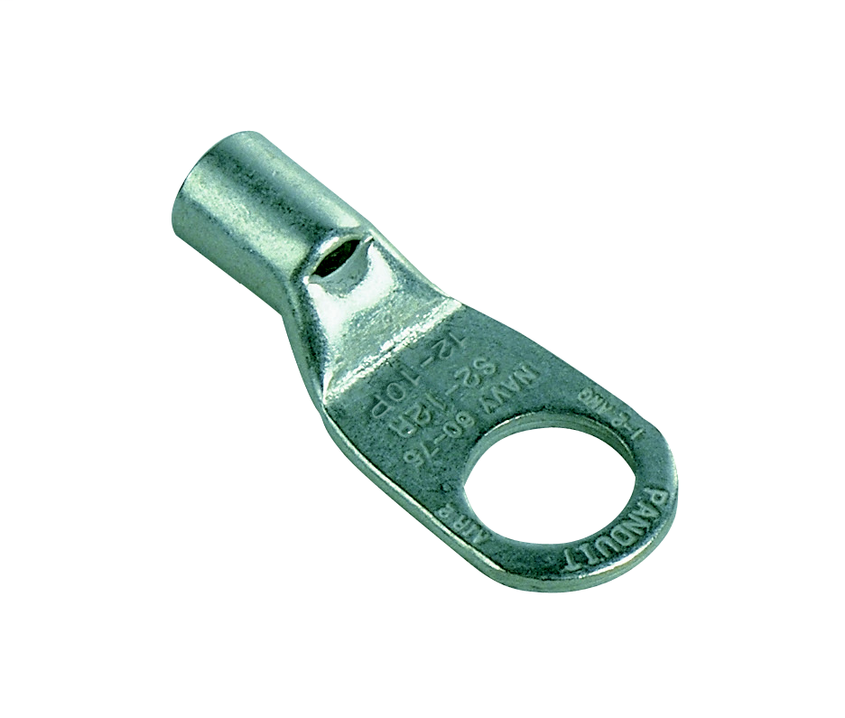 Product image for Panduit S4-56R-E 4 AWG Metallic Copper Base Non-Insulated Tubular Ring Terminal