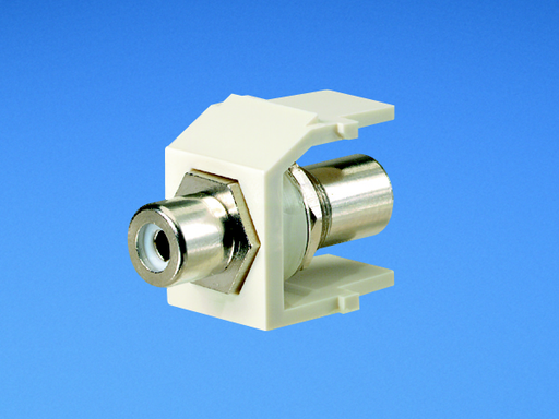 Product image for Panduit NKRTMWBL NK RCA Module, Pass-Through, White Insert, Black