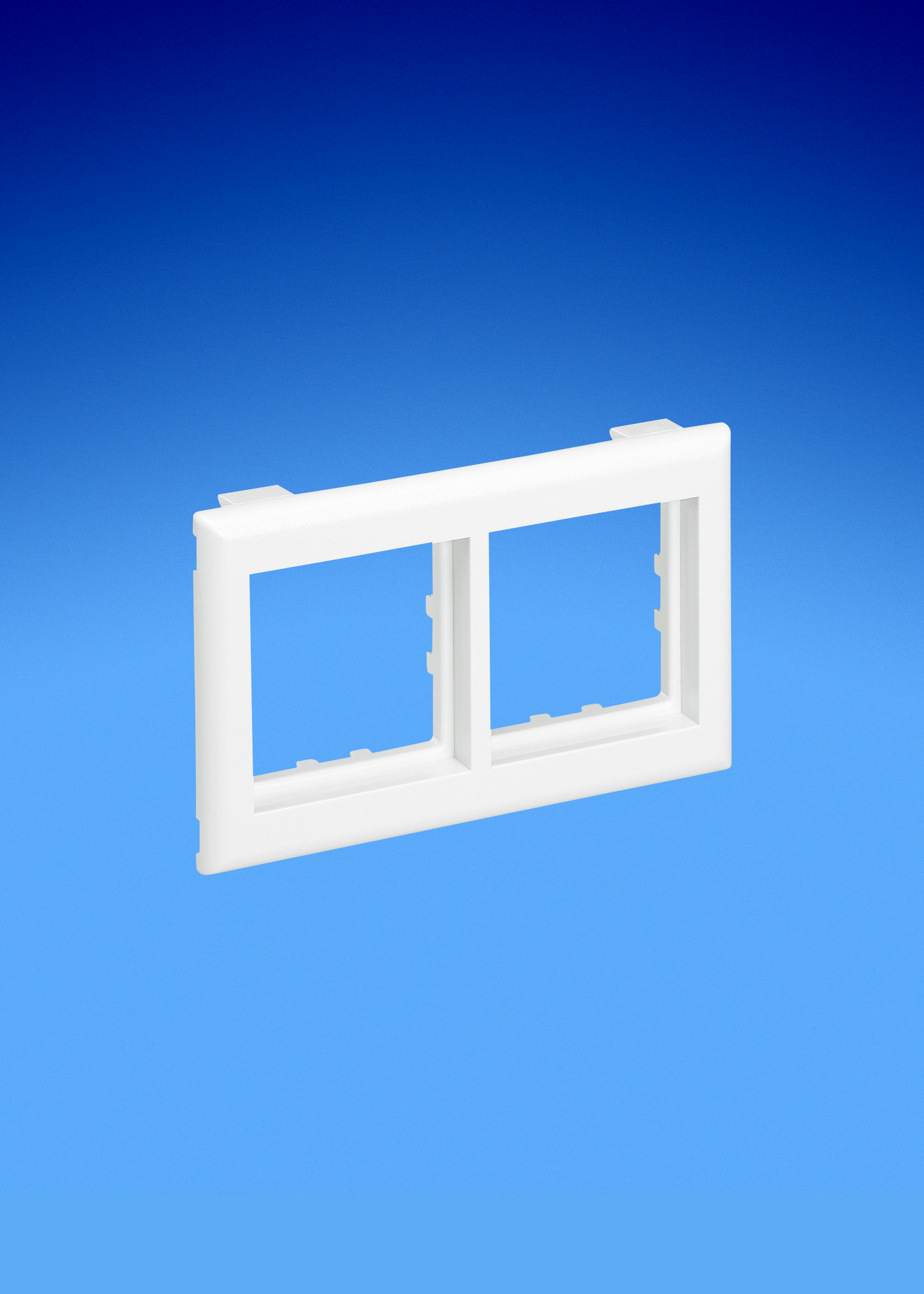 Product image for Panduit T70BL2IW Single gang snap-on electrical-communication faceplate accepts two (2) 45 x 45mm French power outlet modules Orange four (4) half size modules