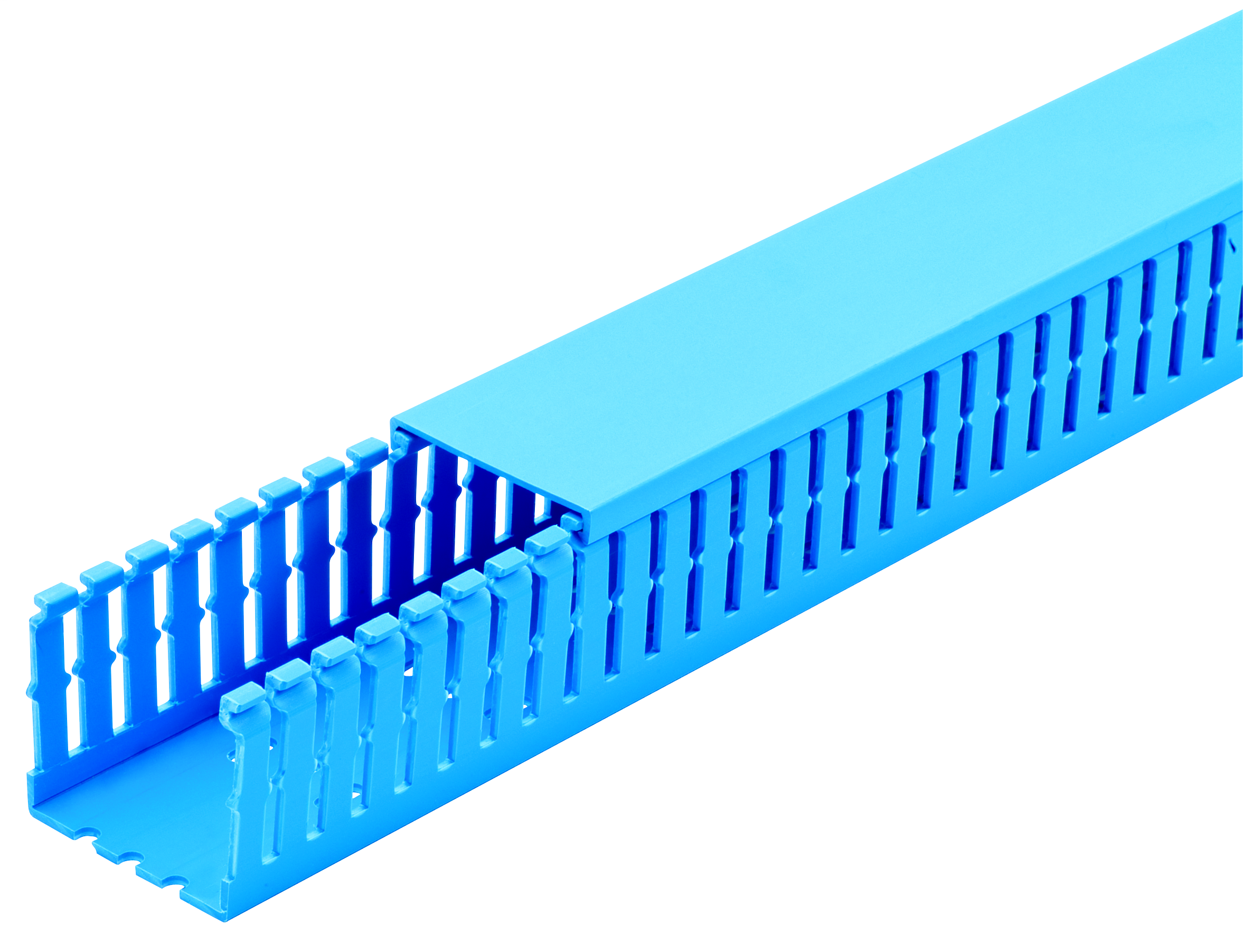 Product image for Panduit F1X1IB6 Narrow Slotted Wiring Duct, PVC, 1" x 1" x 6ft, Intrinsic Blue