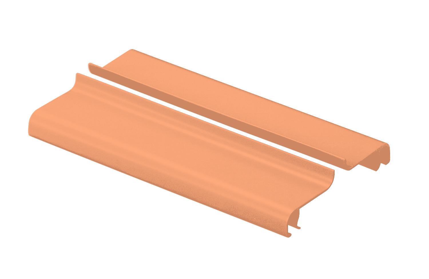 Product image for Panduit FRSHC4OR2 Channel Cover, Split Hinged Snap-On, 4" x 4" (100mm x 100mm) 2m, FiberRunner, Orange