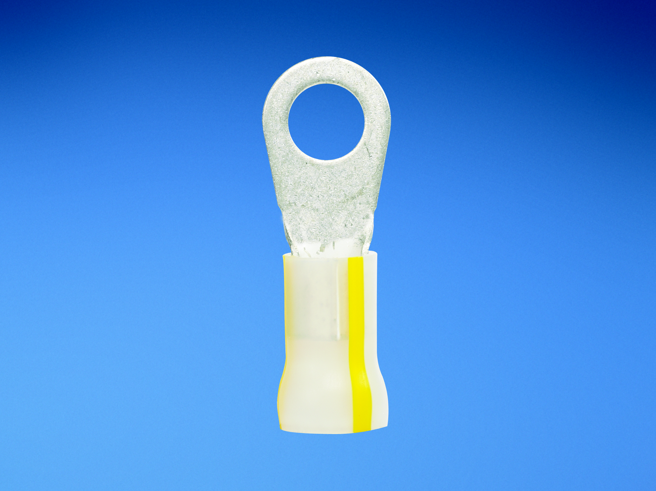 Product image for Panduit PK4-38R-T Ring Terminal, large wire, KYNAR insulated, 4 AWG, 3/8" stud size