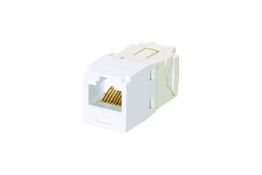 Product image for Panduit CJE688TGWH Mini-Com Corrosive Resistant Module, Cat 6, UTP, White, TG Style