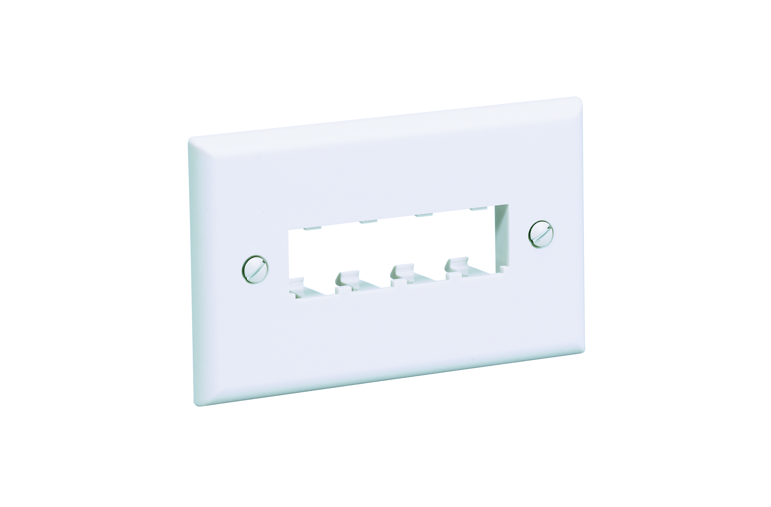Product image for Panduit CFPH4WH Faceplate, 4 Port, Single Gang, Horizonal, White