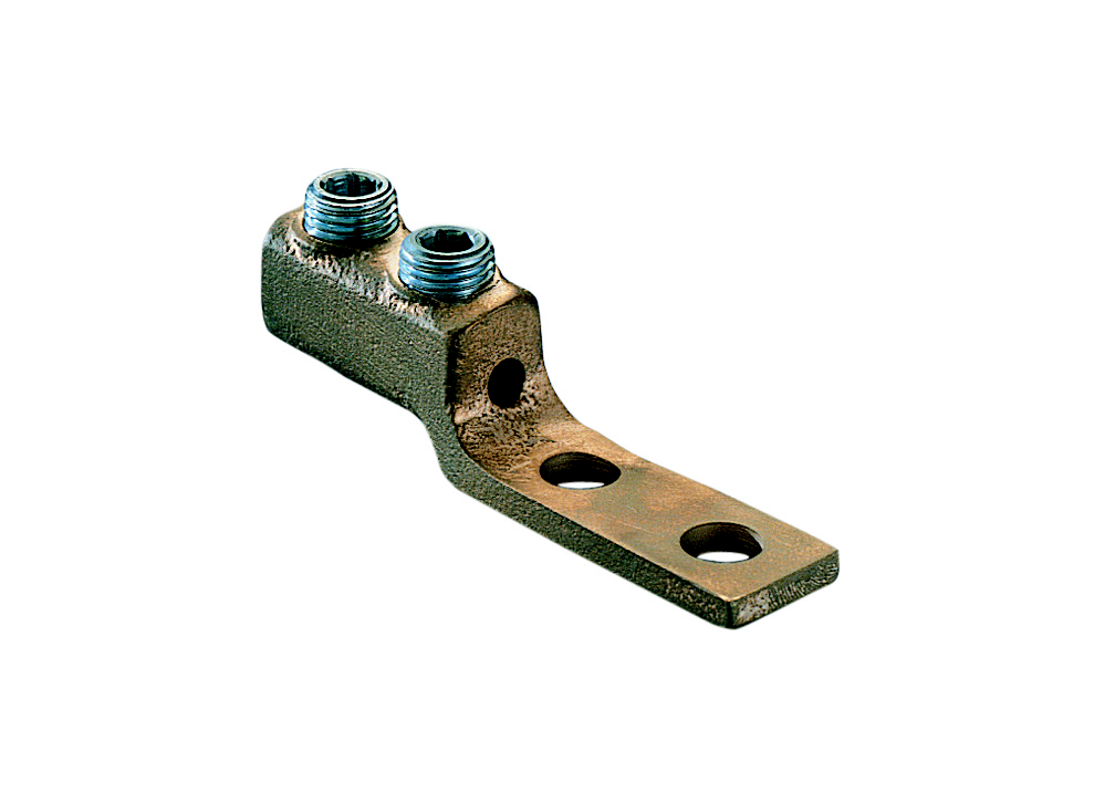 Product image for Panduit HHL30-2N-1 Copper Mechanical Lug, 2 Hole, Tandem, NEMA, 4/0 STR - 300 kcmil, 1/2" (12.7mm) Stud