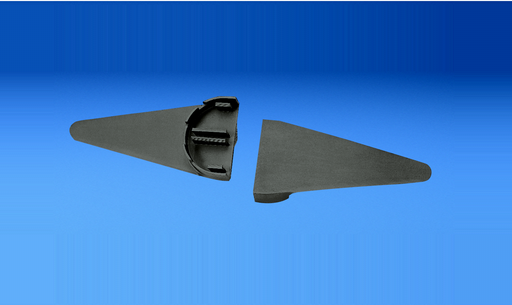 Product image for Panduit T70FSB Fiber spool bracket. Each piece consists of two halves that snap into base of T-70 Orange Twin-70 raceway. Provides method to contain one meter Orange more of fiber slack and acts as a strain r