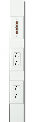 Product image for Panduit PCPA13R20IWY Power and Communication Pole with 2, 20A Rectangular Outlets 13ft.