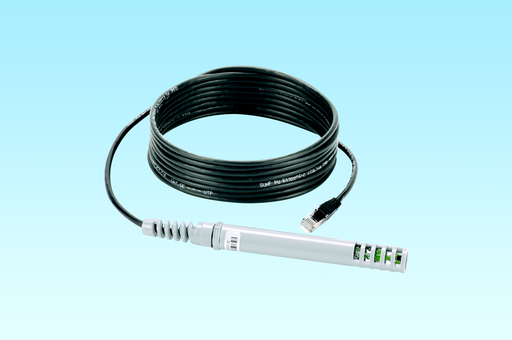 Product image for Panduit PVQ-ESTAFHD-12 PViQ Environmental Temperature, Humidity, Airflow, and Dew point Sensor, 12 foot Cord