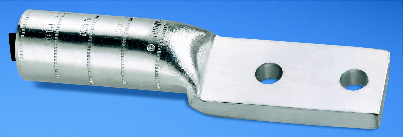 Product image for Panduit LAB750-12-1 Aluminum Compression Lug, 2 Hole, 750 kcmil, 1/2" (12.7mm) Stud