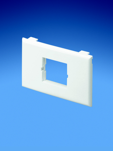 Product image for Panduit T70BH1IW Single Gang Snap-on Horizontal Communication Faceplate, 1 Insert and 2 Modules