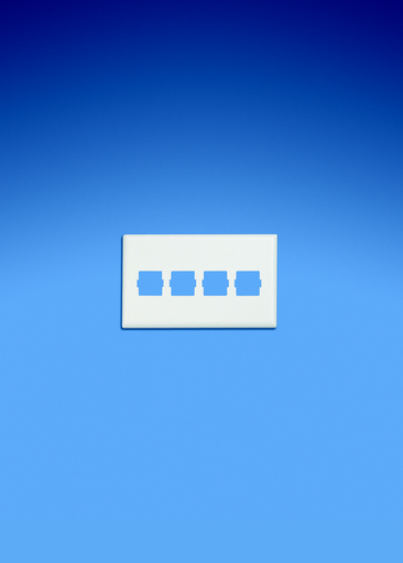 Product image for Panduit T70l4IW Snap-on Horizontal Communication Faceplate Designed To Accept Four Systimax* Communication Modules (not Included). Can Be Used With Panduit Surface Raceway Systems And Boxes That Accep