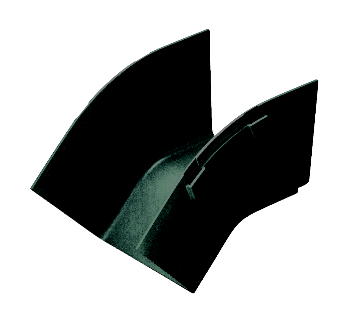 Product image for Panduit FROV454X4BL Fitting, Outside Verticalical 45o, 4" x 4" (100mm x 100mm), FiberRunner, Black