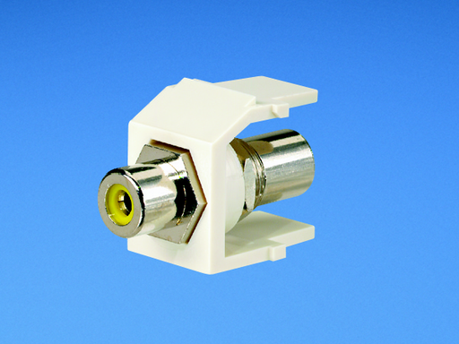 Product image for Panduit NKRTMYEI NK RCA Module, Pass-Through, Yellow Insert, Electric Ivory
