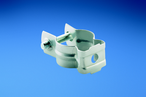 Product image for Panduit PCD2.5B Conduit clamp for 1 1/4" conduit with nut and bolt and 1/4 non-threaded mounting hole.