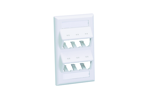 Product image for Panduit CFPSL6IWY Faceplate, 6 Port, Classic, Sloped, Off White