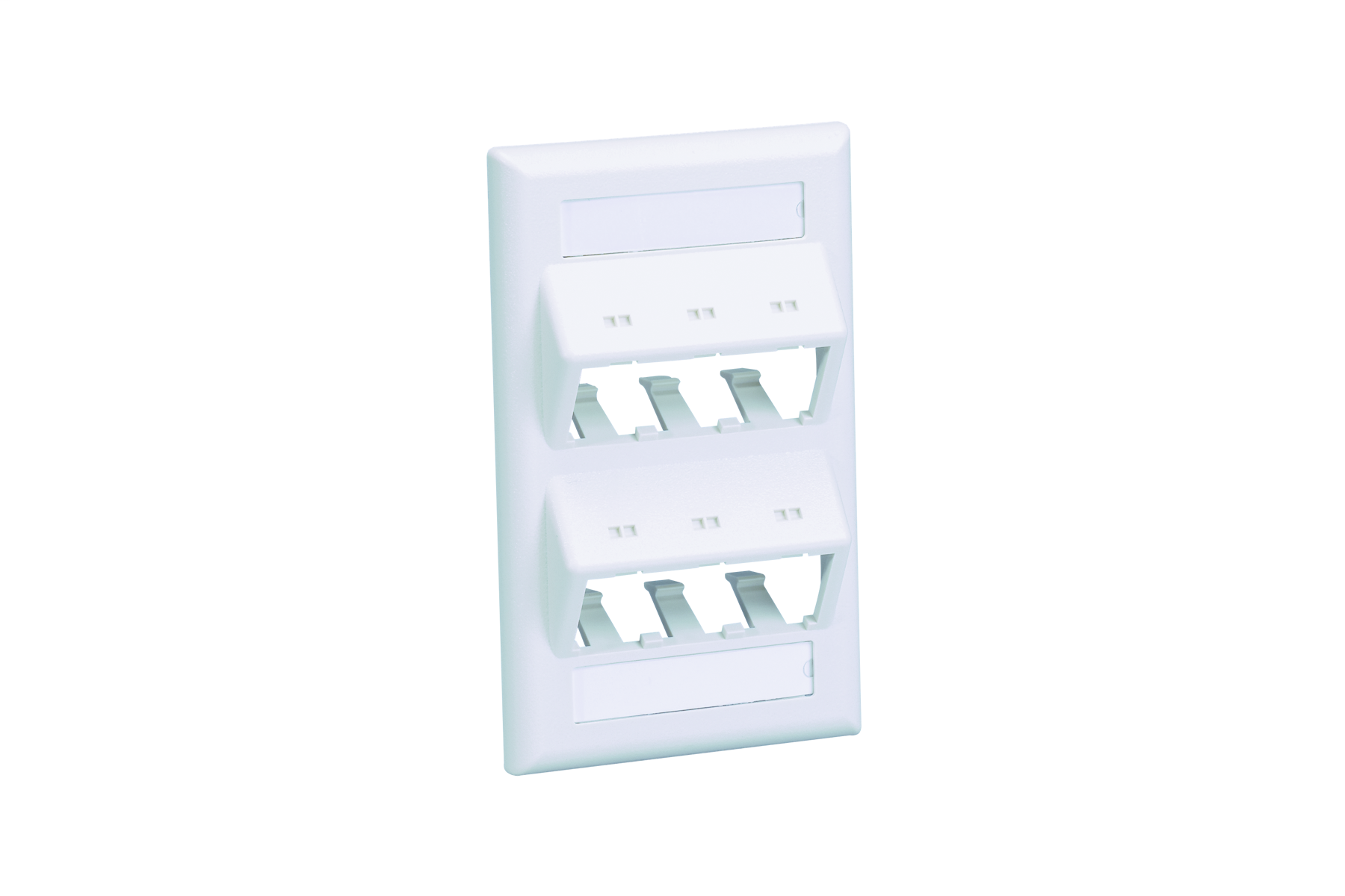Product image for Panduit CFPSL6IWY Faceplate, 6 Port, Classic, Sloped, Off White
