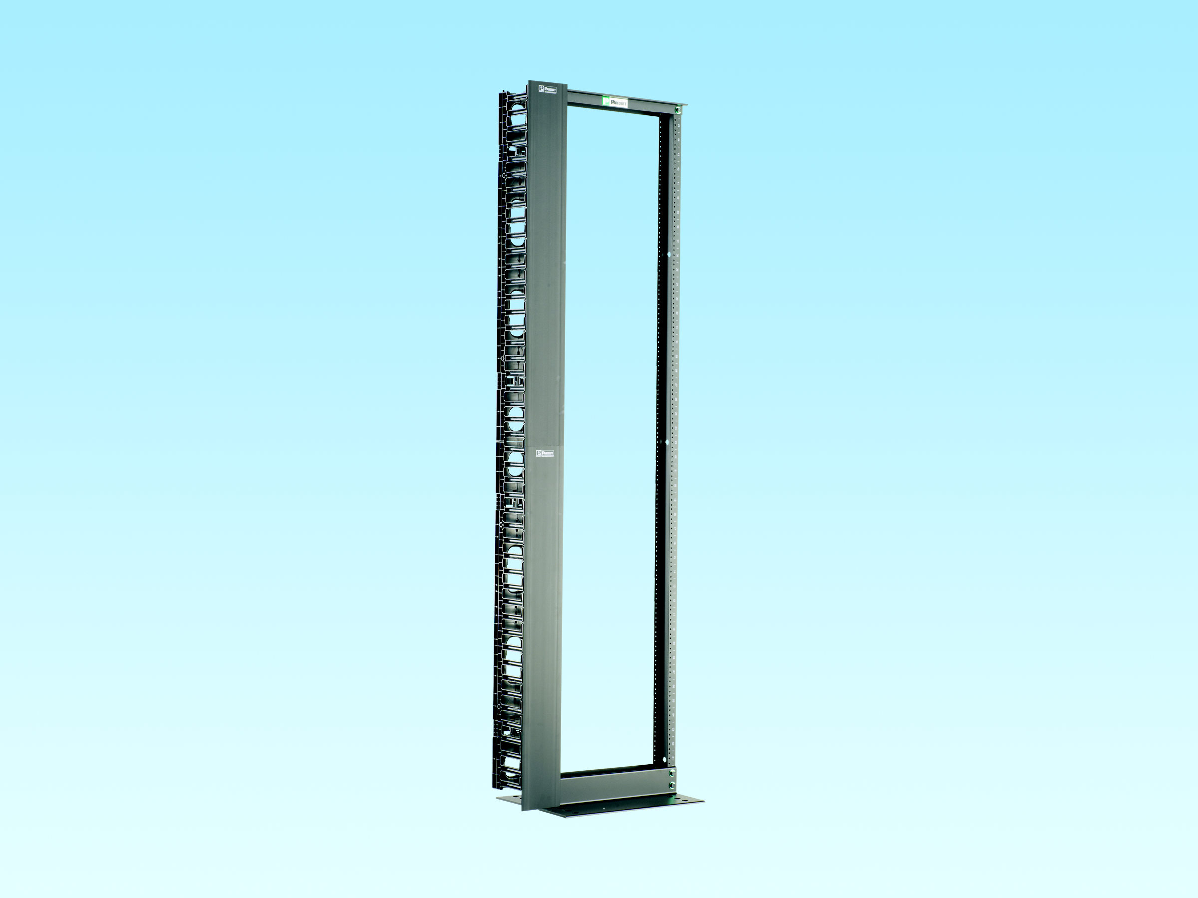 Product image for Panduit RWMPVF45E Standard Rack and NetRunner 4 inch wide Single Sided Verticalical Manager, 45RU