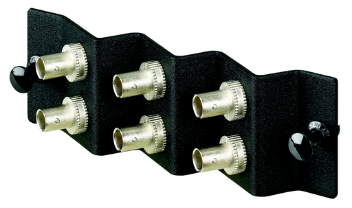 Product image for Panduit FAP6WSTA ST FAP (angled) Loaded With Six St Simplex Multimode Fiber Optic Adapters With Phosphor Bronze Split Sleeves.