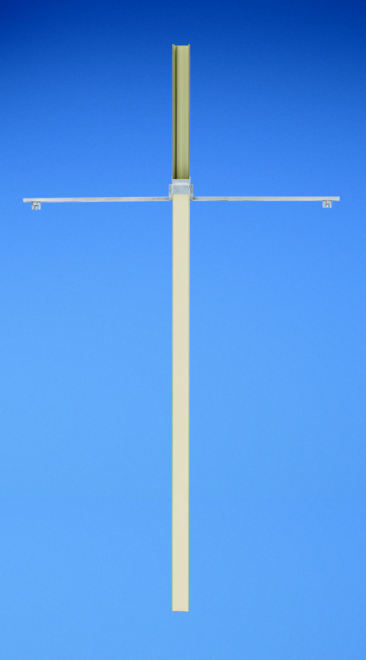 Product image for Panduit OFR20CPOB8 Communication pole. Allows for data cable entry into office furniture raceway from suspended ceiling. 8' pole allows maximum 7' distance from top of furniture partition to ceiling.