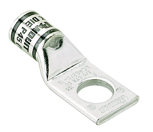 Product image for Panduit LCAS8-10-L 8 AWG Copper Short Barrel 1-Hole Compression Lug