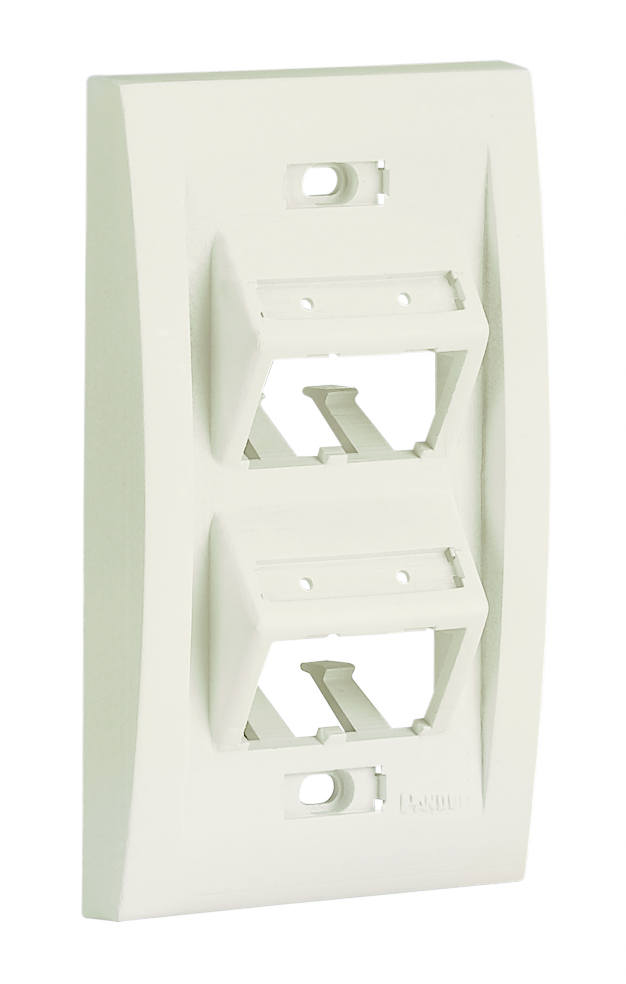 Product image for Panduit UICFPSE4EI Faceplate, 4 Port, Executive, Sloped, Ultimate ID, Electric Ivory