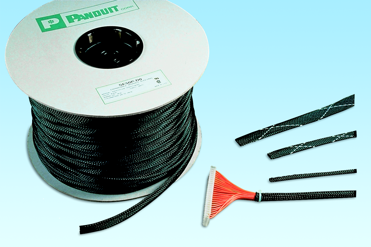 Panduit SE12P-MR10 Exp. Sleeving, 0.13" (3.2mm), White Product image for Panduit SE12P-MR10 Exp. Sleeving, 0.13" (3.2mm), White