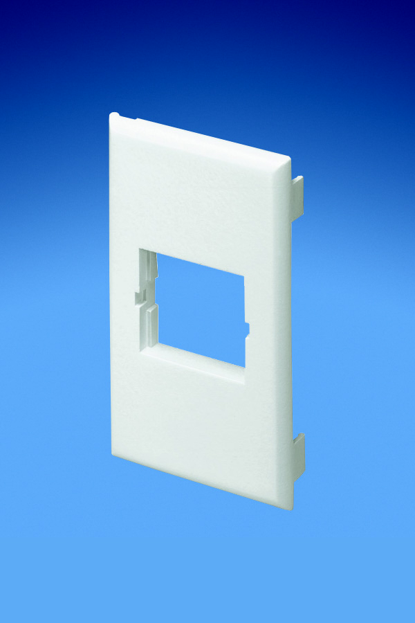 Product image for Panduit T70B1EI Single Gang Snap-on Verticalical Communication Faceplate, 1 Insert and 2 Modules