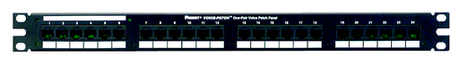 Product image for Panduit VP24382TV25Y Voice Patch Panel (RJ45 to RJ21), 1 Pair, Flat, 24 Port
