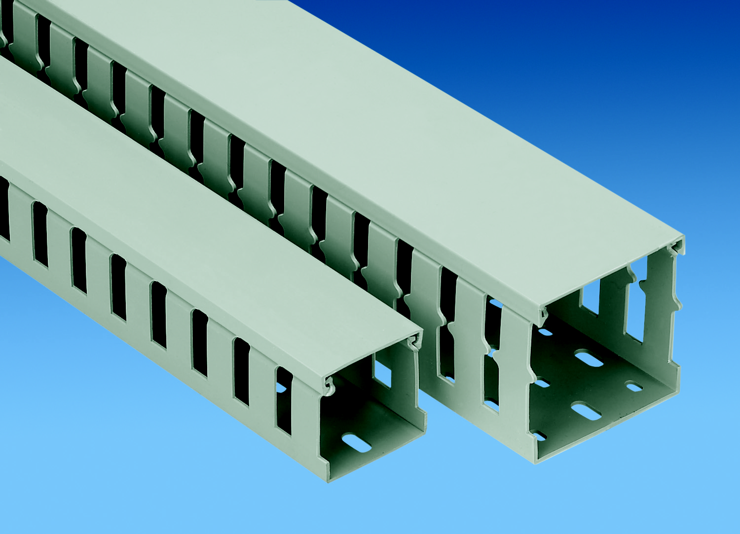 Product image for Panduit NNC100X75WH2 Slotted Duct, Halogen Free,100mm X 75mm X 2M,White