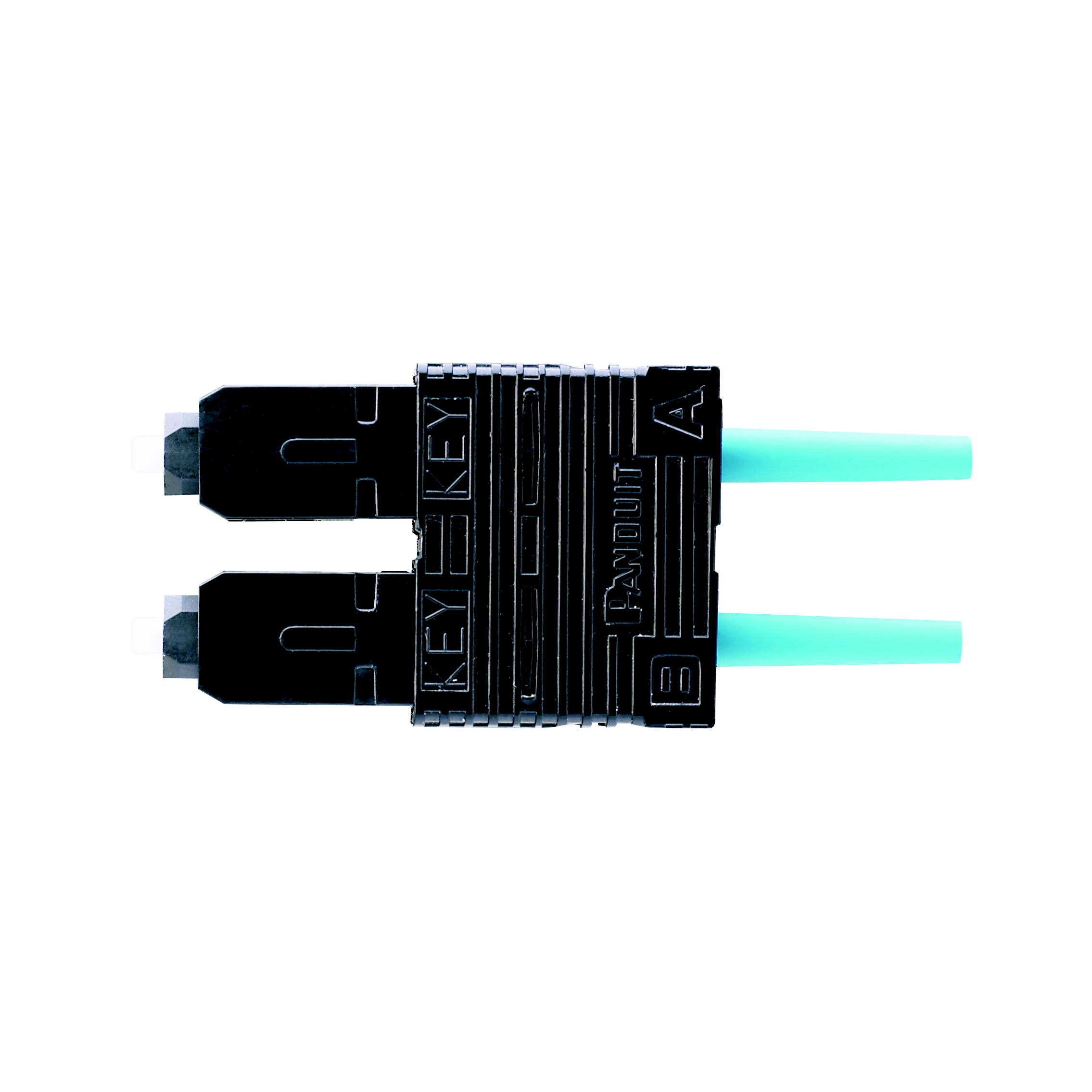 Product image for Panduit FSCMCXAQ SC 50/125m Om3/Om4 Multimode Simplex Connector, Aqua Boot