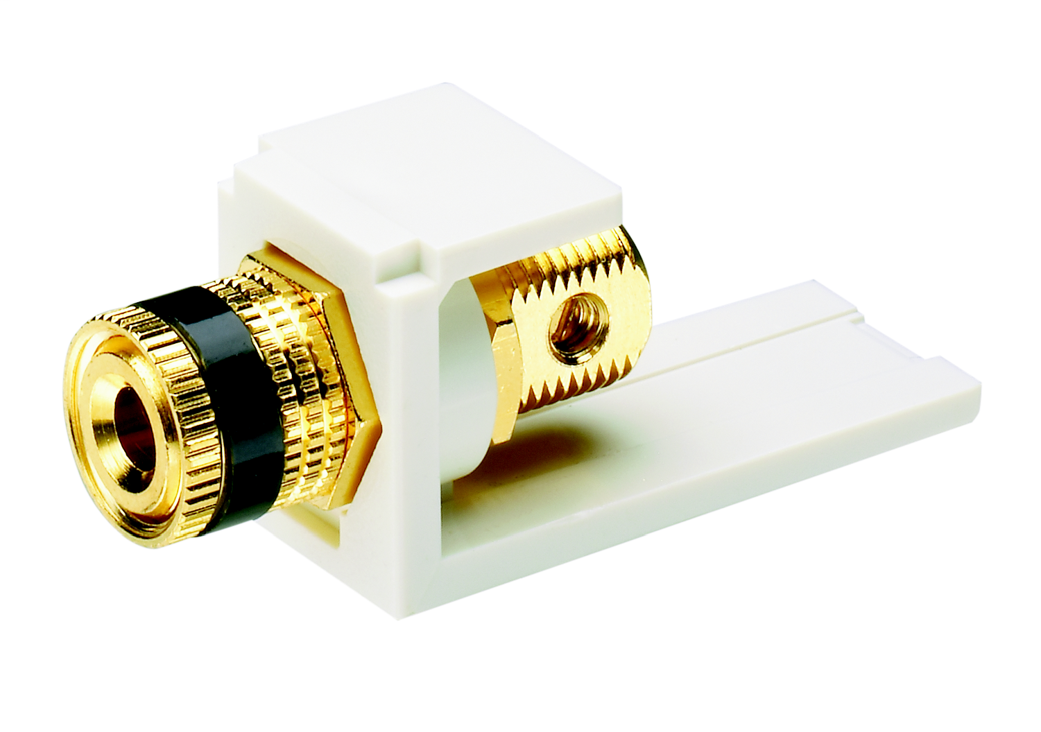 Product image for Panduit CMBPBIWY 5 Way Binding Post Module with Black Stripe, Off Whtie