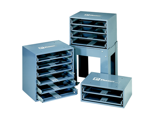 Product image for Panduit SR2 2 Drawer Slide Rack To Hold K-504 Cable Tie Kit Orange, K-1000 Series Terminal Kit, Dimensions: 6.25" High X 15.25" Wide X 11.75" Deep (158.7mm X 387.4mm X 298.5mm).