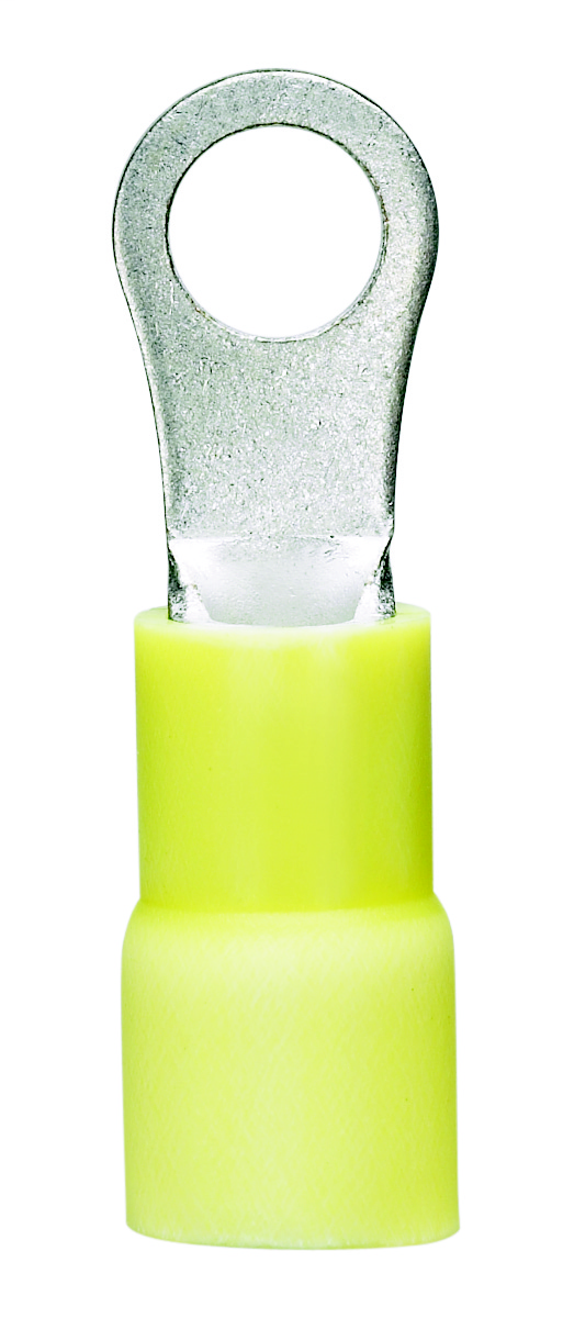 Product image for Panduit PV10-6RX-L Ring Terminal, Expanded Vinyl Insulation, 12 - 10 AWG, #6 stud size