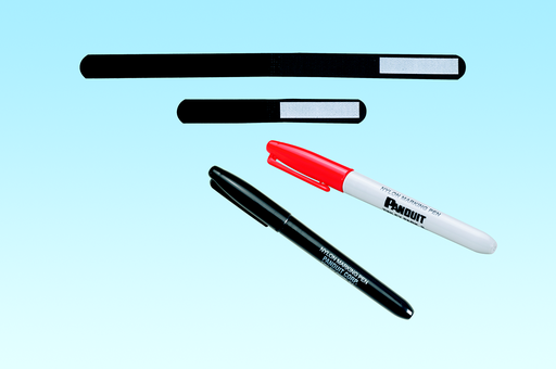 Product image for Panduit HLWM1.5S-X0 Marker "Write On" Hook and Loop Cable Tie Wrap, 6"L (152mm), .79"W (20.1mm), Black