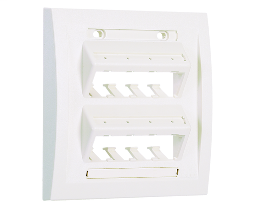 Product image for Panduit UICFPSE8WH-2G Faceplate, 8 Port, Double Gang, Ultimate ID, White