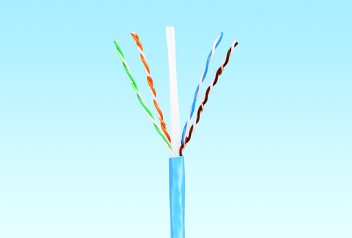 Product image for Panduit PUP6004BU-UY Copper Cable, Enhanced Cat 6, 4-Pair, 23 AWG, UTP, CMP, Black, 1000ft/305m