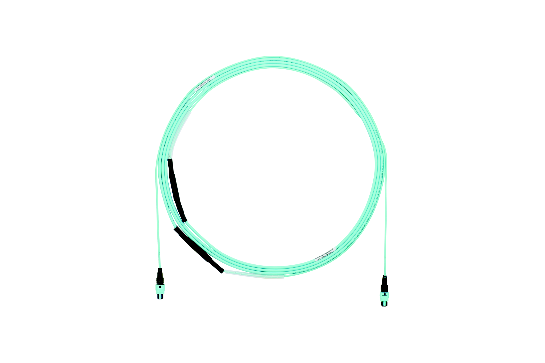 Product image for Panduit FZUYP7E7EAAF169 OM4 24-fiber, indoor small diameter trunk cable assembly, plenum rated, PanMPO female to PanMPO female, Method A, Std IL., with pulling eye on end A.