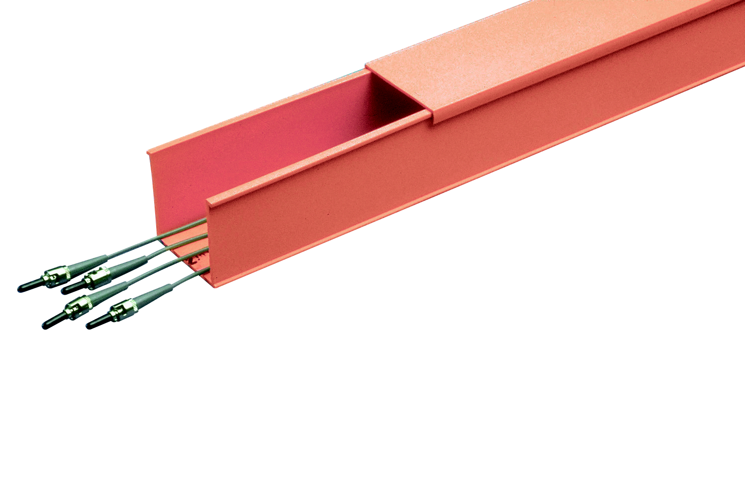 Product image for Panduit S4X4OR6NM Channel, Solid Wall, No Mtg. Holes, 4" x 4" (100mm x 100mm), 6', Fiber-Duct, Orange