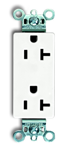 Product image for Panduit ERU20WH-X 20A Specification Grade Rectangular Outlet, NEMA 5-20R, White