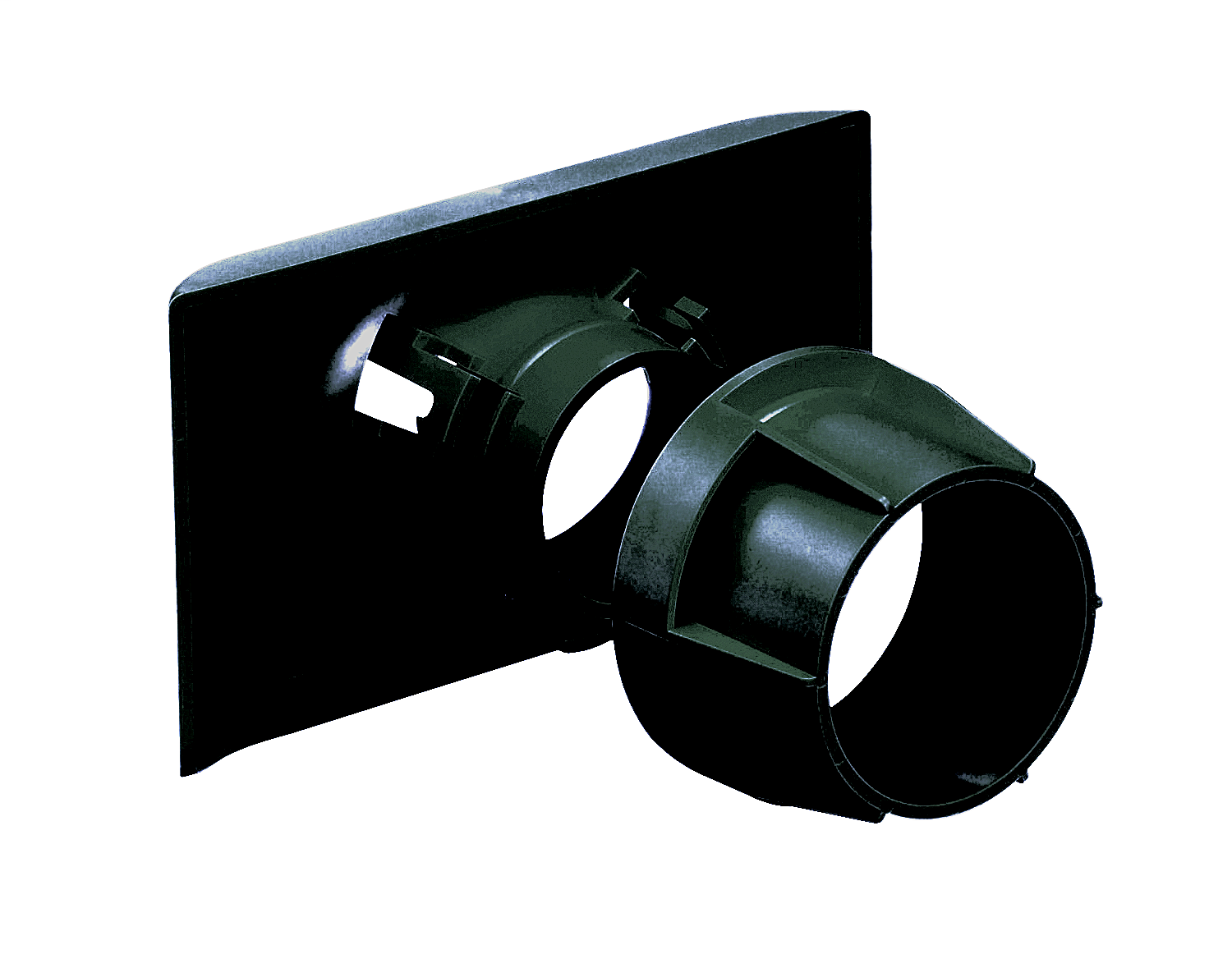 Product image for Panduit FR1.5IDEBL Fitting, 1-Port Spillout Side Exit to 1.5" (38mm) I. D. Tubing, FiberRunner, Black