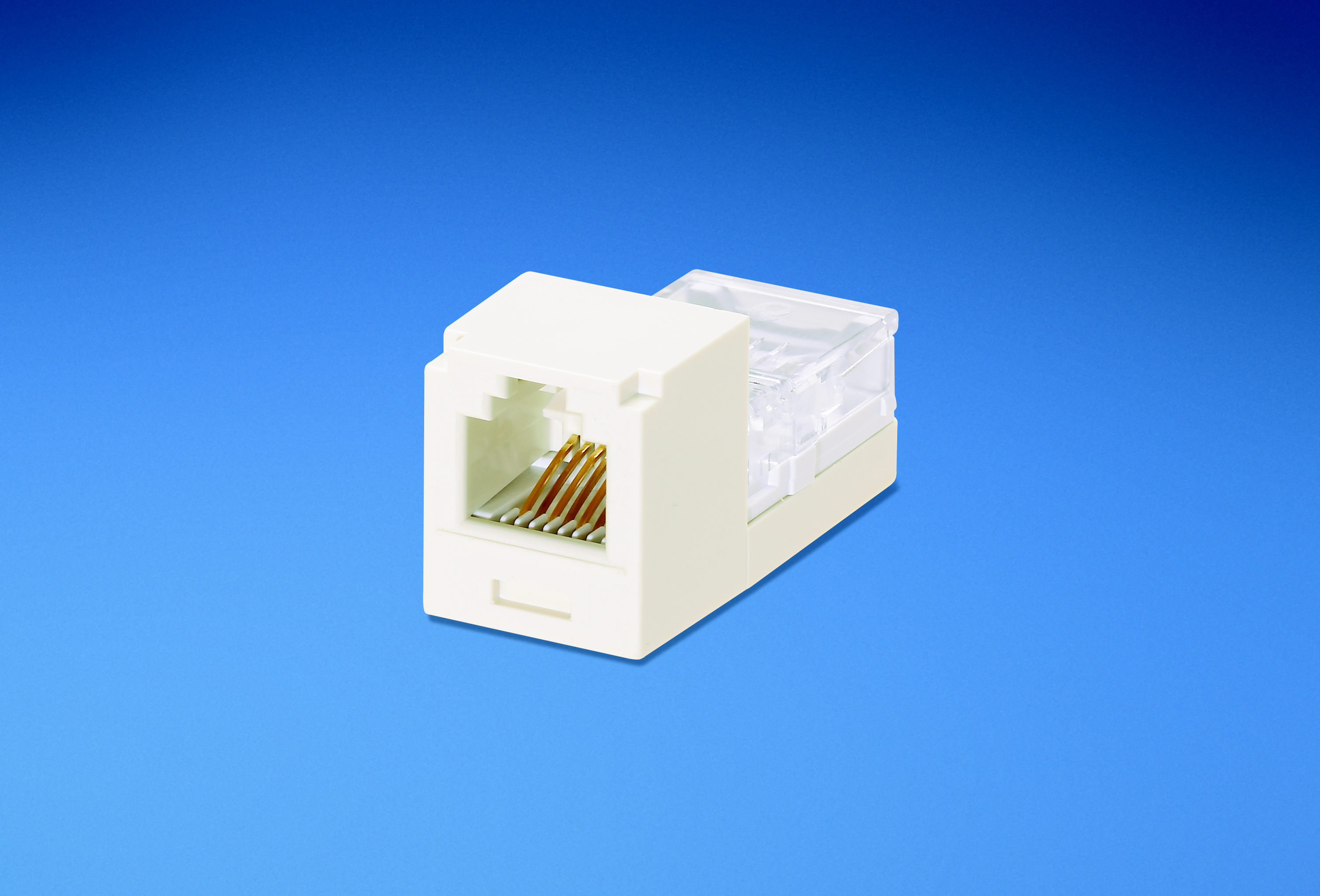 Product image for Panduit CJ66IWY Mini-Com Module, Cat 3, UTP, 6 pos 6 wire, Universal, Off White, Leadframe Style