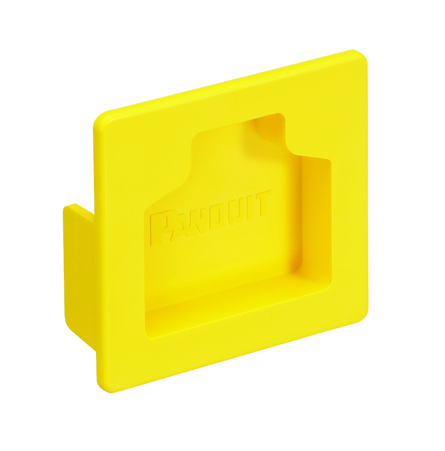 Product image for Panduit FHDEC2X2YL Fitting, End Cap, 2" x 2" (50mm x 50mm), FiberRunner, Yellow
