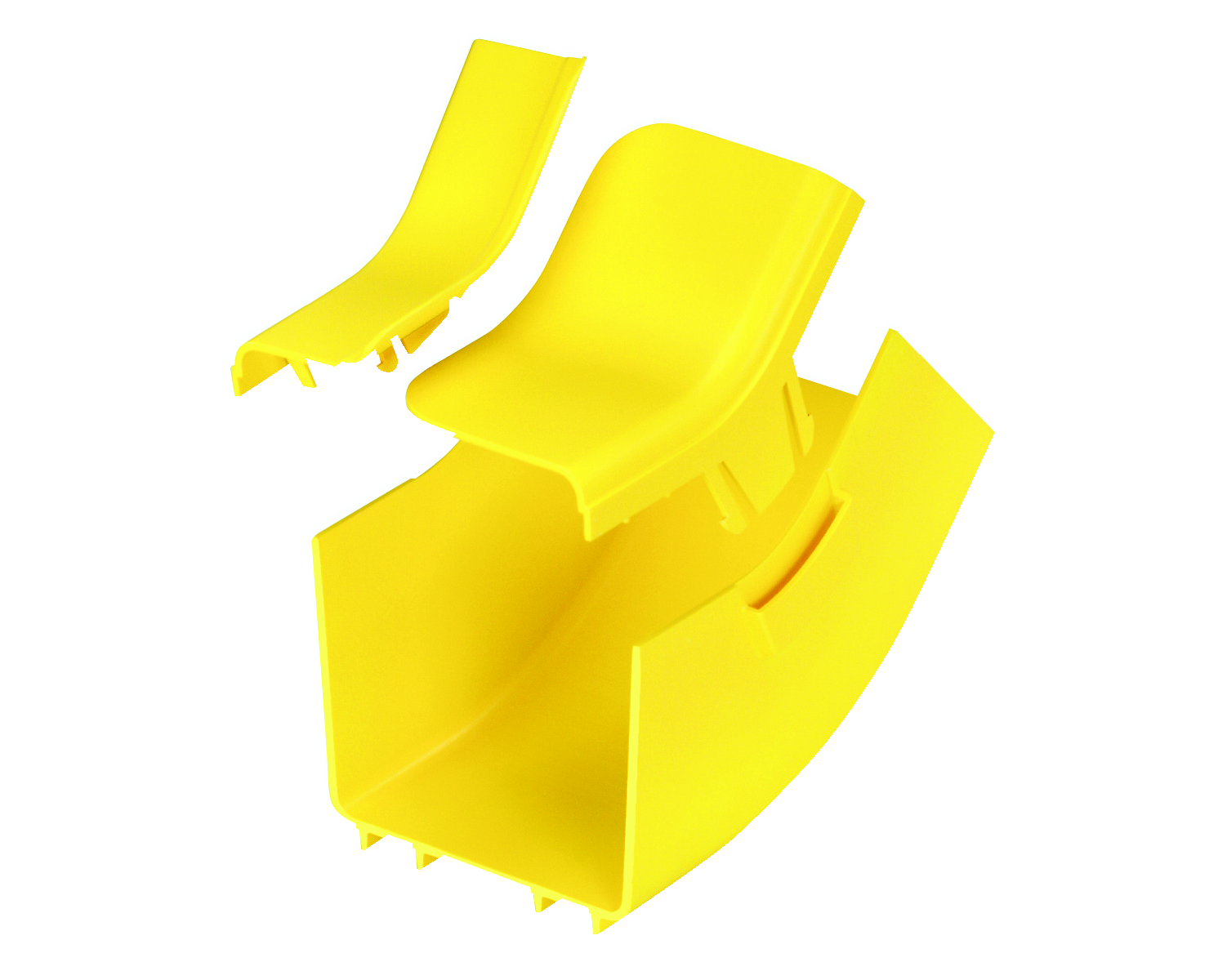 Product image for Panduit FRIV454X4YL Fitting and Cover, Inside Verticalical 45o, 4" x 4" (100mm x 100mm) FiberRunner, Yellow