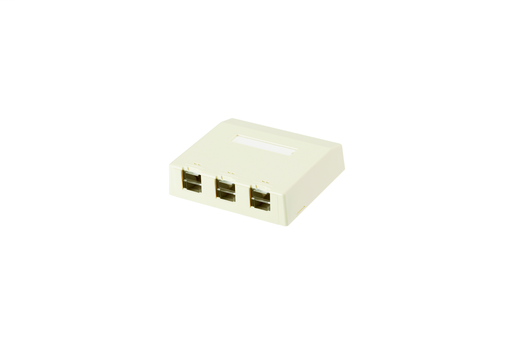 Product image for Panduit JOS30000-L 3-Port Mini-Com Shuttered Surface Mount Box, Off White, Bulk Package