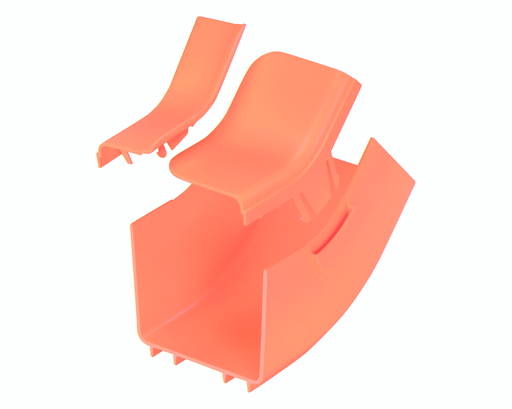 Product image for Panduit FRIV454X4OR Fitting and Cover, Inside Verticalical 45o, 4" x 4" (100mm x 100mm) FiberRunner, Orange