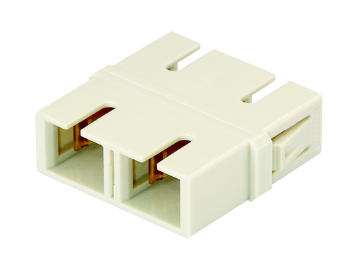 Product image for Panduit FADSCEI-L SC Duplex Multimode Fiber Optic Adapter with Phosphor Bronze Split Sleeves.
