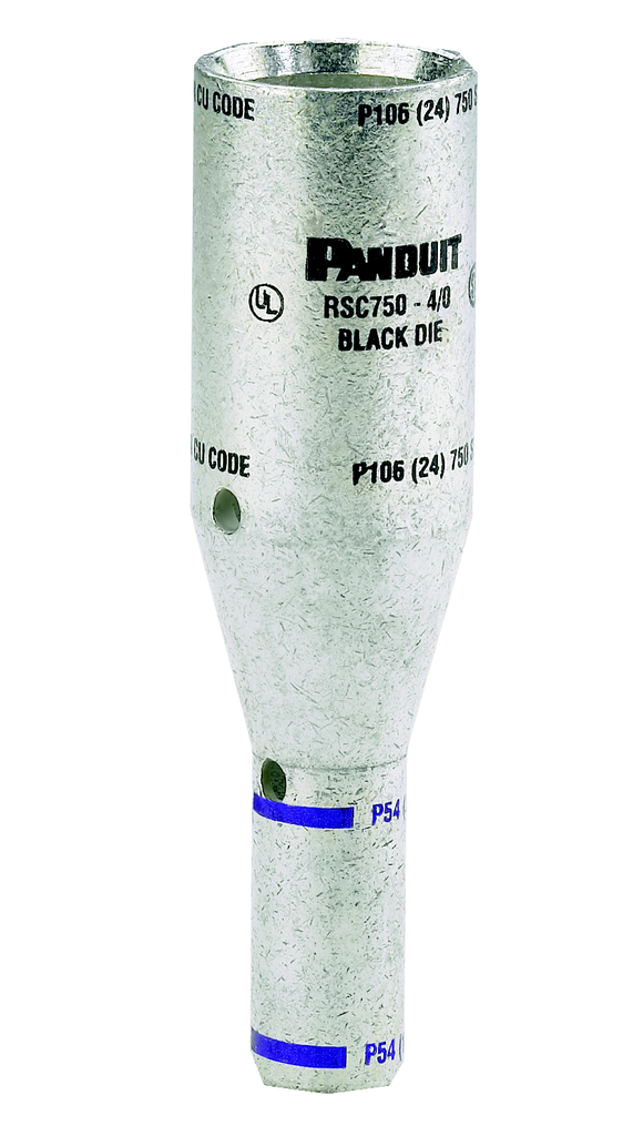 Product image for Panduit RSC750-X500-6 Copper Compression In-Line Reducing Splice, 750 kcmil . 500 Flex Code/Flex Conductor