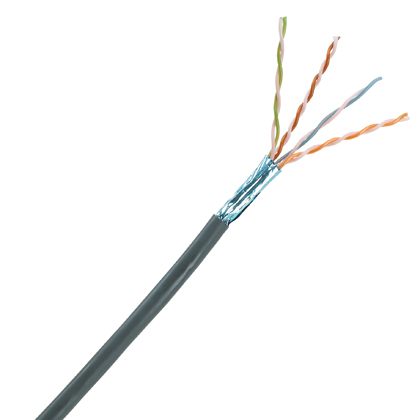 Copper Cable, Category 5e, 4 Pair, 24 American Wire Gauge (AWG), Foiled/Unshielded Twisted Pair (F/UTP), CMP, Blue, 305 meters (1, 000 feet)