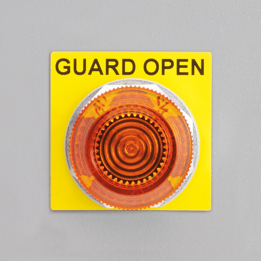 Thermal Transfer, Raised Panel Label, Push Button, 1.8 Inches Wide x 1.8 Inches High, Yellow, 3-Inch Core