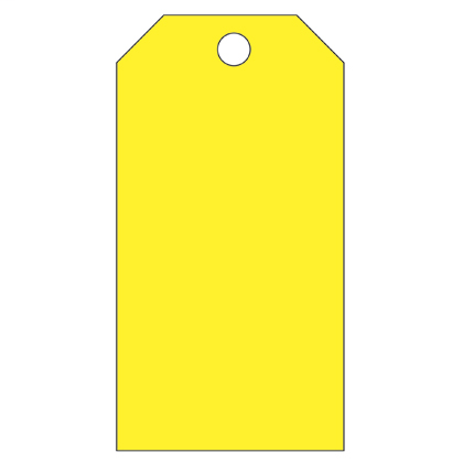 Plastic Tag, Blank (No Legend), 25 Tags And Ties/Pack, Yellow